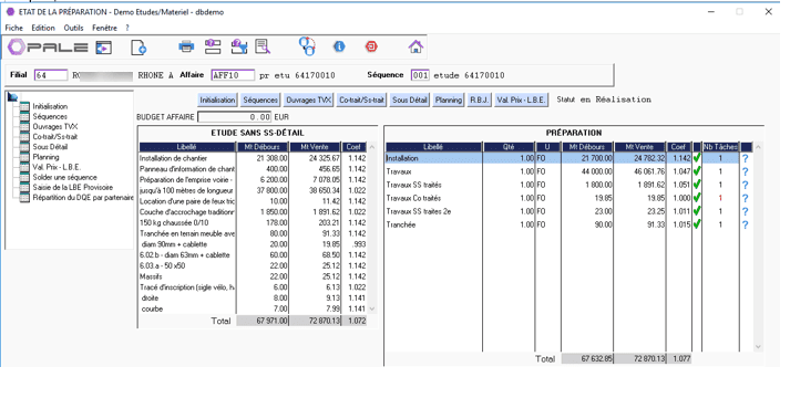 Contre étude dans le logiciel ERP HexaOpale Contre étude dans le logiciel ERP HexaOpale