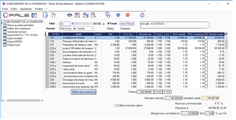 étude complète dans le logiciel ERP HexaOpale étude complète dans le logiciel ERP HexaOpale