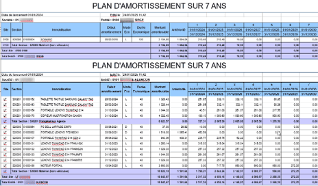 Plan d'amortissement dans l'ERP HexaOpale Plan d'amortissement dans le logiciel ERP HexaOpale