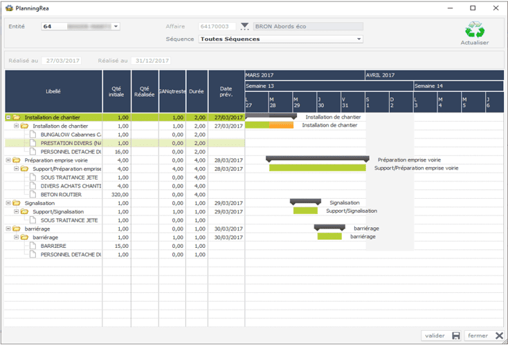 Réajustement du planning étude dans l'ERP HexaOpale Réajustement du planning étude dans l'ERP HexaOpale